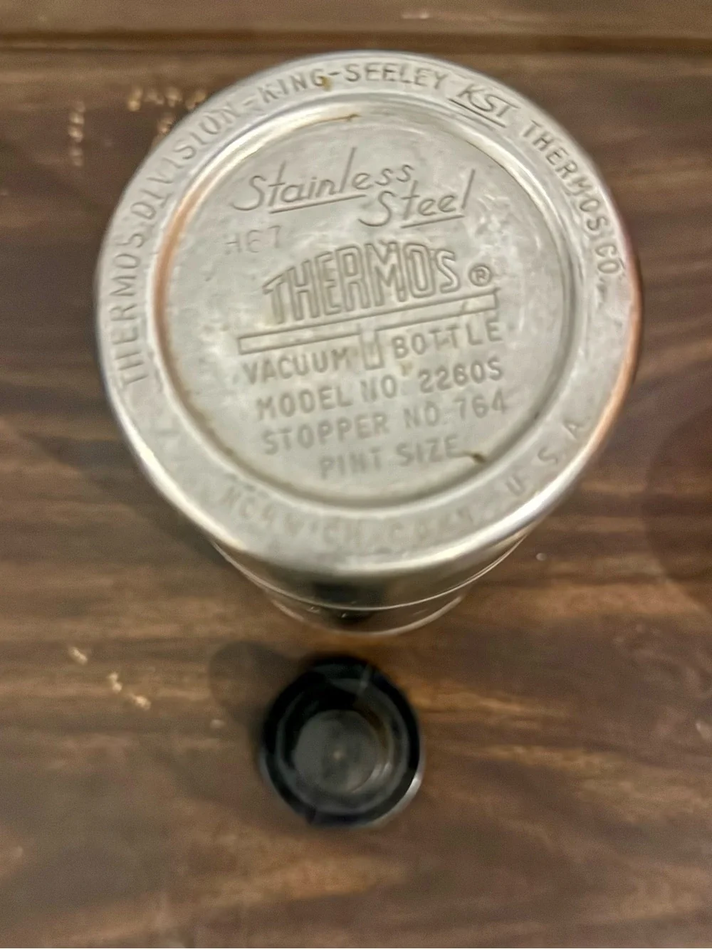 Vintage Thermos King Seeley Stainless Steel Vacuum Bottle Quart 24645